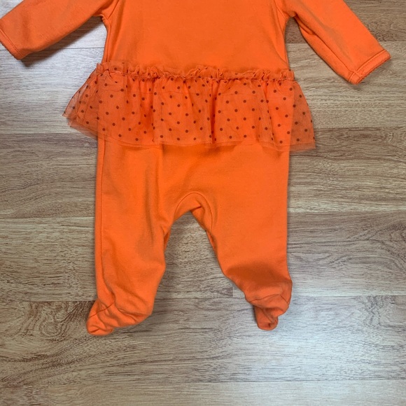 Carter's Halloween Jack O Lantern Pumpkin Tutu Sleep N Play Bodysuit Baby Girl - Picture 11 of 13
